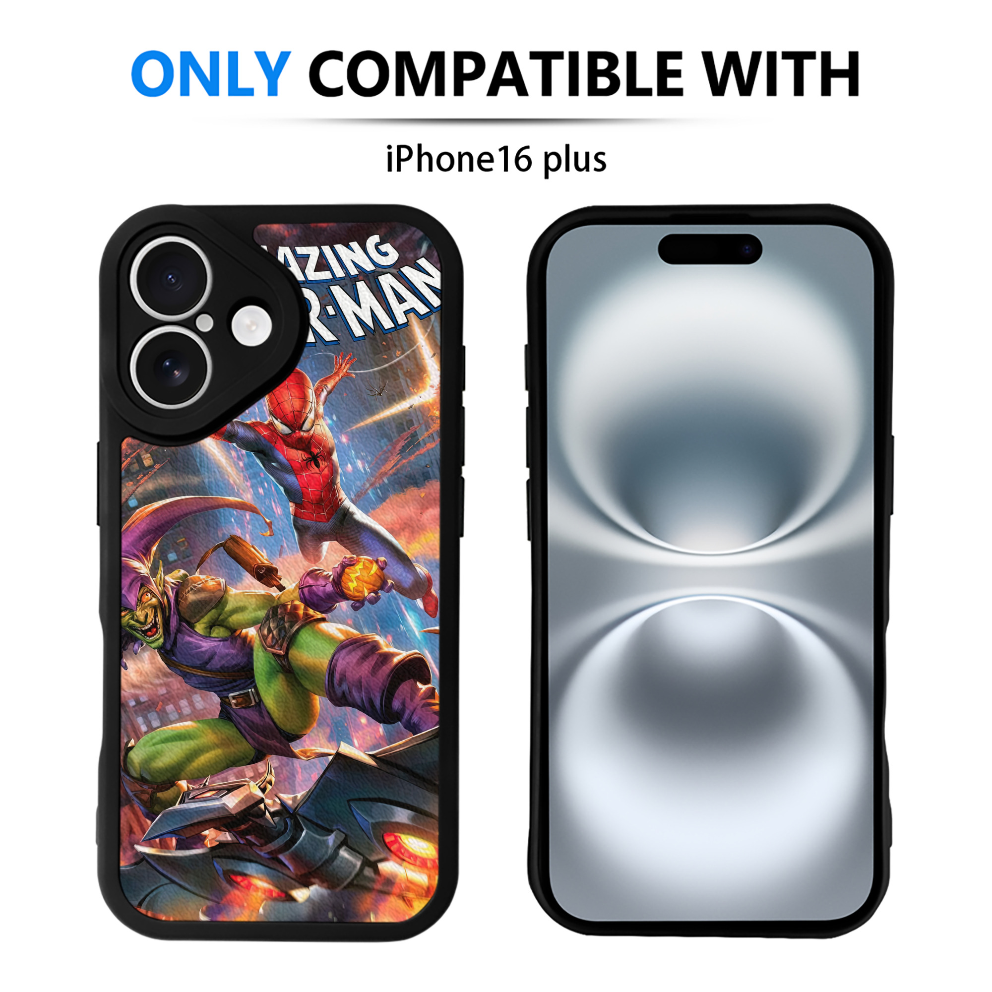 Spider Man スパイダーマン 【iPhone 16シリーズ対応】シリコンスマホケース（レザー調） 材質：シリコン
